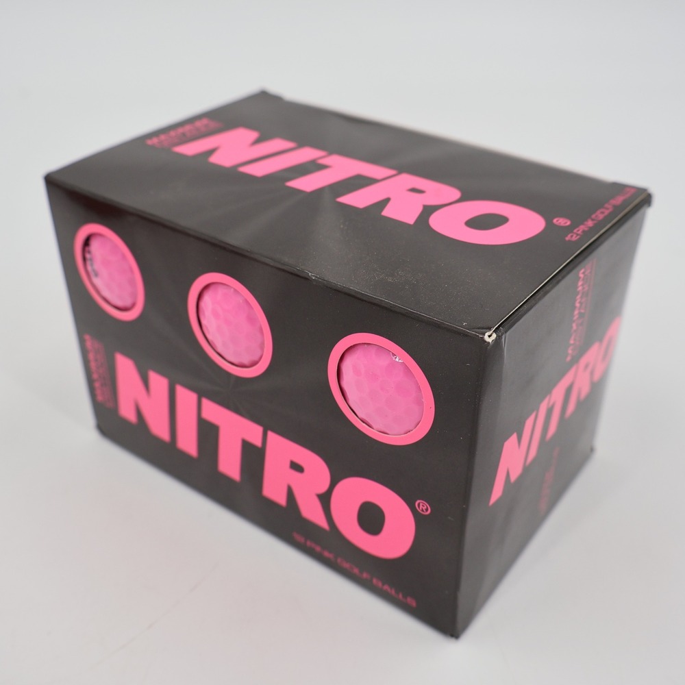 Nitro Maximum Distance Golf Balls 12 Pack Pink High Visibility New